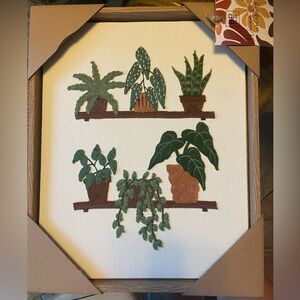 BP Home Plants on Shelves Embroidered Woven Wall Art